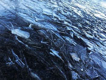 Full frame shot of frozen water