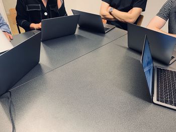 People working on table