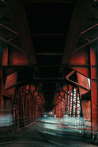 View of bridge in illuminated building