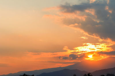 Low angle view of sky during sunset