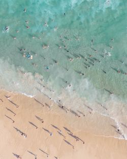 High angle view of beach