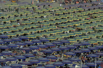 High angle view of umbrellas