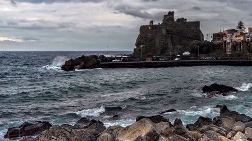 View of sea against cloudy sky