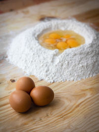 Close-up of food on table, making italian pasta.