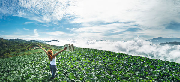 Scenic view of field against sky