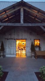 View of road along buildings