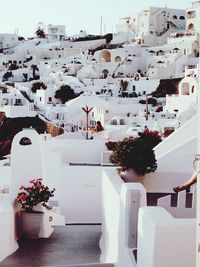 View of residential district at santorini island