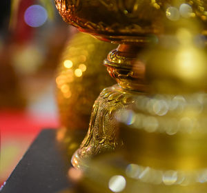 Close-up of christmas decoration on table