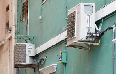 Air conditioners mounted on building