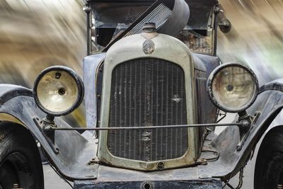 Close-up of old vintage car