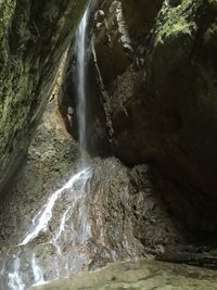 Water flowing through rocks