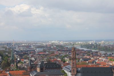 High angle view of townscape against sky