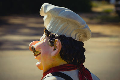 Close-up of statue against blurred background