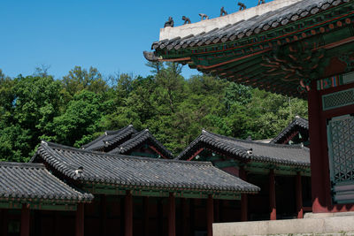 View of temple building against sky