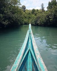 View of boats in water