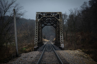 View of railroad tracks against sky