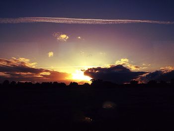 Silhouette of landscape at sunset