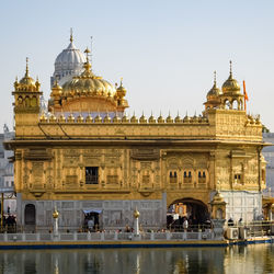 Beautiful view of golden temple - harmandir sahib in amritsar, punjab, india, famous indian sikh