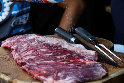 Close-up of food on table