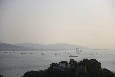 View of boats in sea