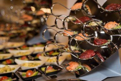 Close-up of fruits in plate on table