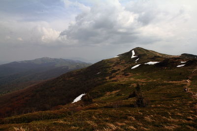 Scenic view of mountains against sky