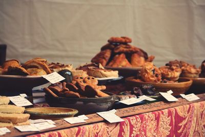 Pastries at market stall