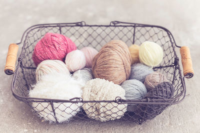 Close-up of wicker basket