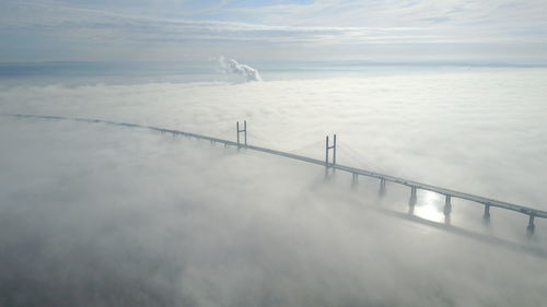 Aerial view of a bridge