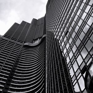 Low angle view of skyscrapers against sky