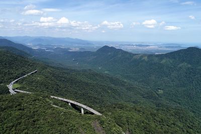 High angle view of landscape against sky