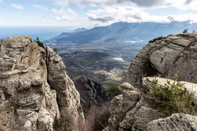 Scenic view of mountains against sky