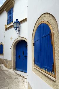 Closed door of building