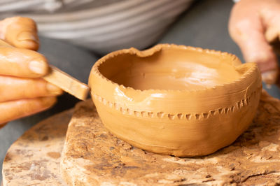 Close-up of hand holding bread