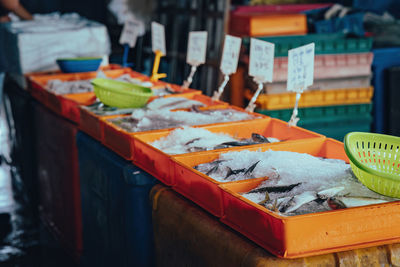 Seafood for sale at the fish market