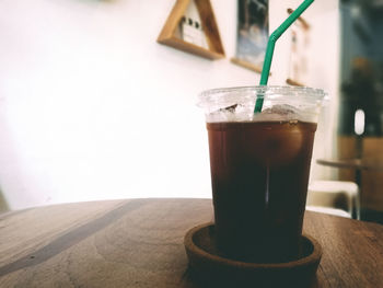 Close-up of coffee on table