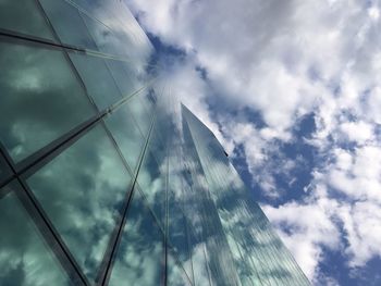 Low angle view of modern building against sky