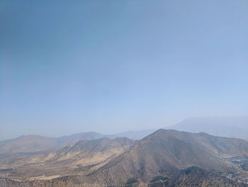 Scenic view of mountains against clear sky