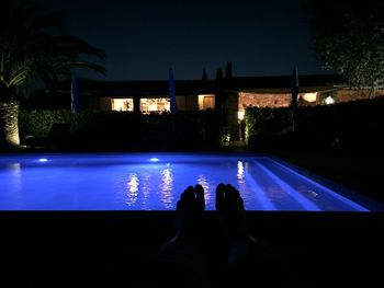 Swimming pool at night