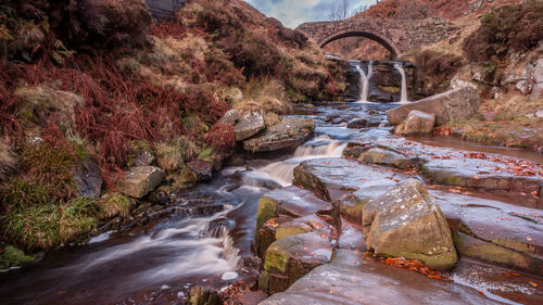 River flowing through rocks in forest
