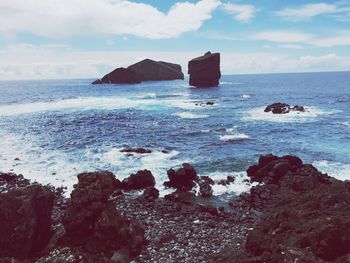 Scenic view of ocean against sky