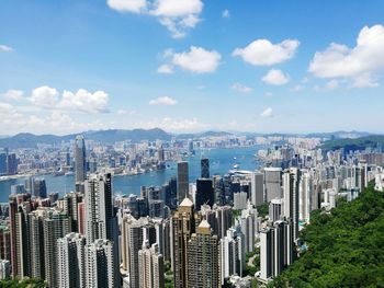 Cityscape against blue sky