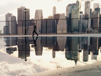 Reflection of buildings in water