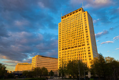 Low angle view of buildings against sky