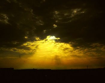 Scenic view of dramatic sky during sunset