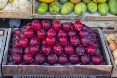 High angle view of apples