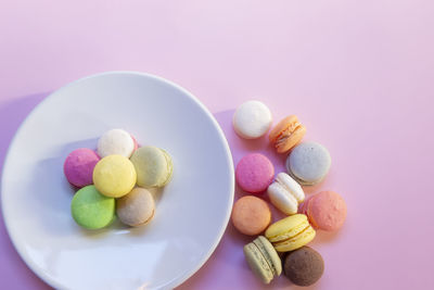Close-up of multi colored candies in plate