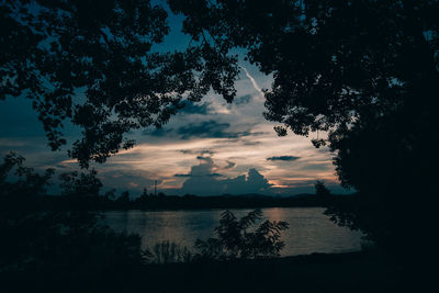 Scenic view of sea at sunset