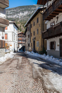 Forni di sopra winter. ancient mountain village. pearl of the friulian dolomites