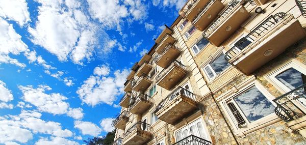 Low angle view of historical building against sky